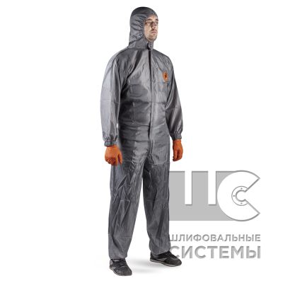 JPC75g - комбинезон малярный многоразовый, цвет СЕРЫЙ. Размер XXXL