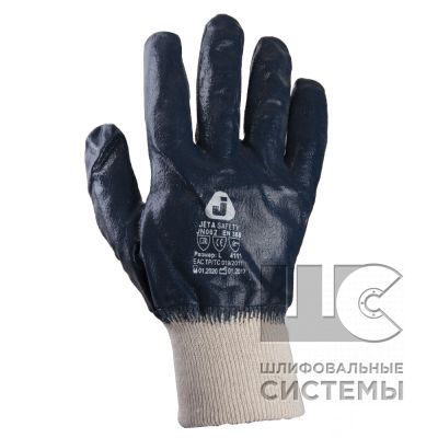 JN062 Защитные трикотажные промышленные перчатки из 100% хлопковой пряжи с полным нитриловым покрыти