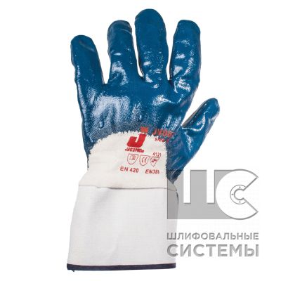 JN067 Защитные перчатки с нитриловым покрытием, покрытие 3/4, манж крага,  9/L, син