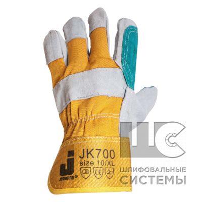 JK700 Комбинированные кожаные защитные перчатки с хлопковой подкладкой, усиленным наладонником, цвет