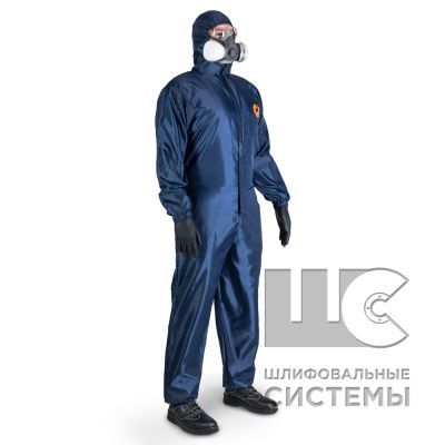 JPC75b-4XL Комбинезон Ninja многоразовый защитный из полиэфирной ткани, цвет СИНИЙ. Размер 4XL