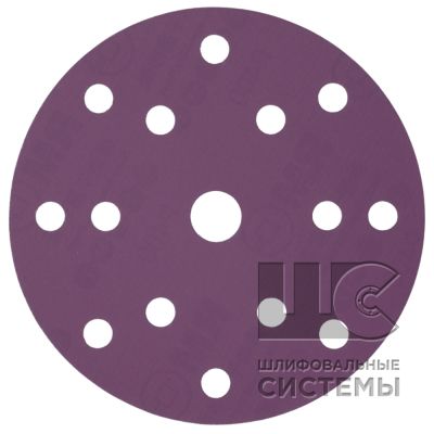 Шлиф круг на цепляющейся осн. Abraforce Purple D=150мм 15 отв. Р180