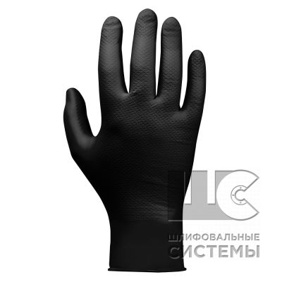 JSN10NATRIXBL07-S JSN NATRIX Нитриловые перчатки черные одноразовые с чешуей, 10шт в пакете