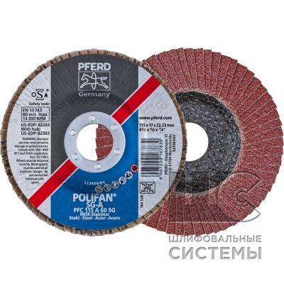 Лепестковый шлиф. круг PFC 115 A 60 SG STEELOX