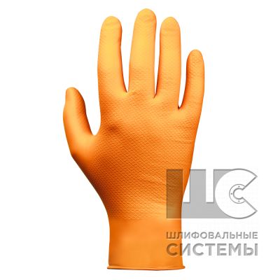 JSN50NATRIXOR10-XL Оранжевые нескользящие одноразовые нитриловые перчатки JSN NATRIX, размер XL