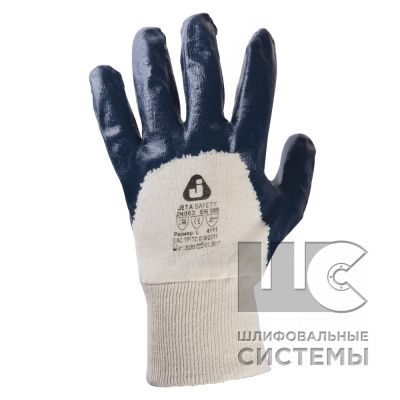 JN063 Защитные трикотажные промышленные перчатки из 100% хлопковой пряжи с нитриловым покрытием на 3