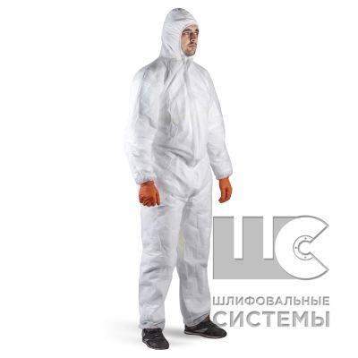JPC04M - легкий защитный комбинезон из полипропилена (40 г/м) с капюшоном. Размеры: XXXXXL