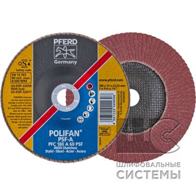 Лепестковый шлиф. круг PFC 180 A 60 PSF