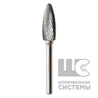 DH 1025/6 D/C Твердосплавная борфреза, пламевидная форма удлиненная/DEBEVER