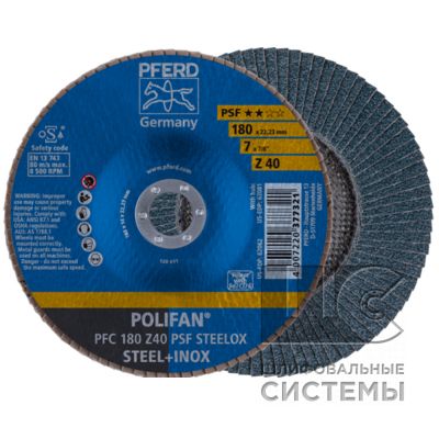 Лепестковый шлиф. круг PFC 180 Z 40 PSF