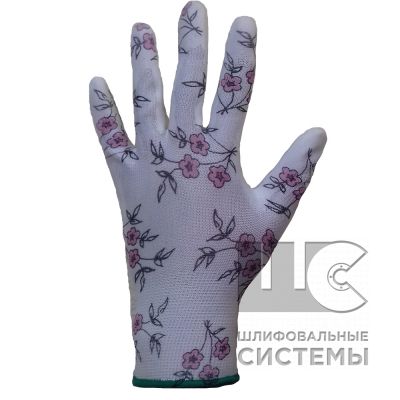 JP011p Защитные перчатки с полиуретановым покрытием  9/L, цвет рисунок